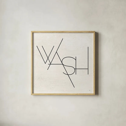 Wash Dry Fold I by Jess Aiken. Shown in a natural wood glass frame for a timeless modern aesthetic. Available as an archival giclee rolled canvas, fine art paper, or poster print. SKU 66272a.
