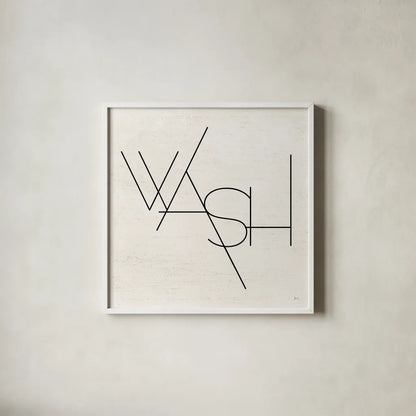 Wash Dry Fold I by Jess Aiken. Shown in a crisp white glass frame for a clean and minimalist style. Available as an archival giclee rolled canvas, fine art paper, or poster print. SKU 66272a.