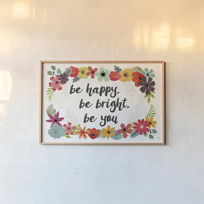 Words and Petals I by Jess Aiken. shown as a paper print in a natural frame. Available as a archival giclee rolled canvas, fine art paper, or poster print. SKU 28813i.