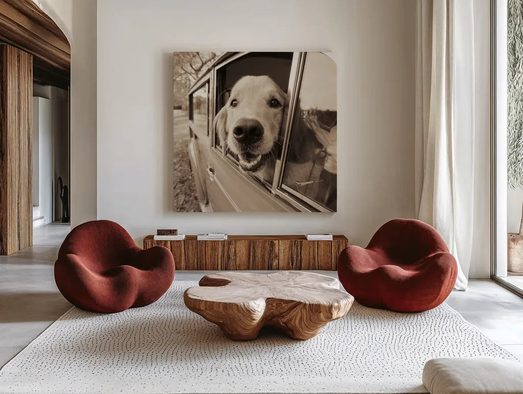 Are We There Yet by Jim Dratfield. Shown as extra-large giant wall art in a modern living room. Available as an archival giclee rolled canvas, fine art paper, or poster print. SKU 9287a.
