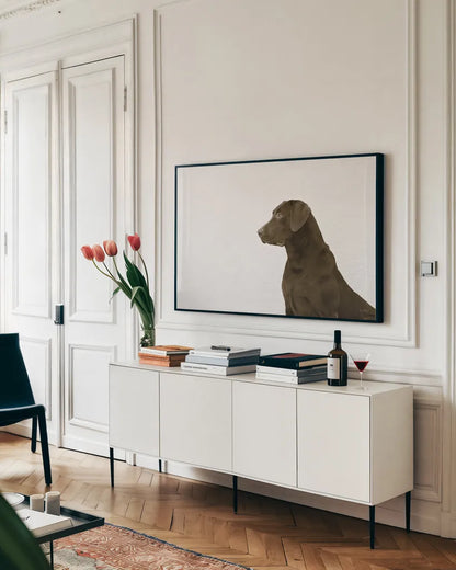 I See You Crop by Jim Dratfield. shown as a framed stretched canvas in a living room above a console. Available as a archival giclee rolled canvas, fine art paper, or poster print. SKU 25487i.