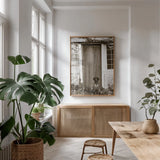 I am Home by Jim Dratfield. shown as a print in a natural wood frame in a dining room. Available as a archival giclee rolled canvas, fine art paper, or poster print. SKU 25486h.