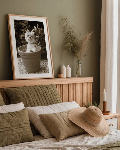 In the Garden by Jim Dratfield. shown as a paper print in a natural frame. Available as a archival giclee rolled canvas, fine art paper, or poster print. SKU 25485h.