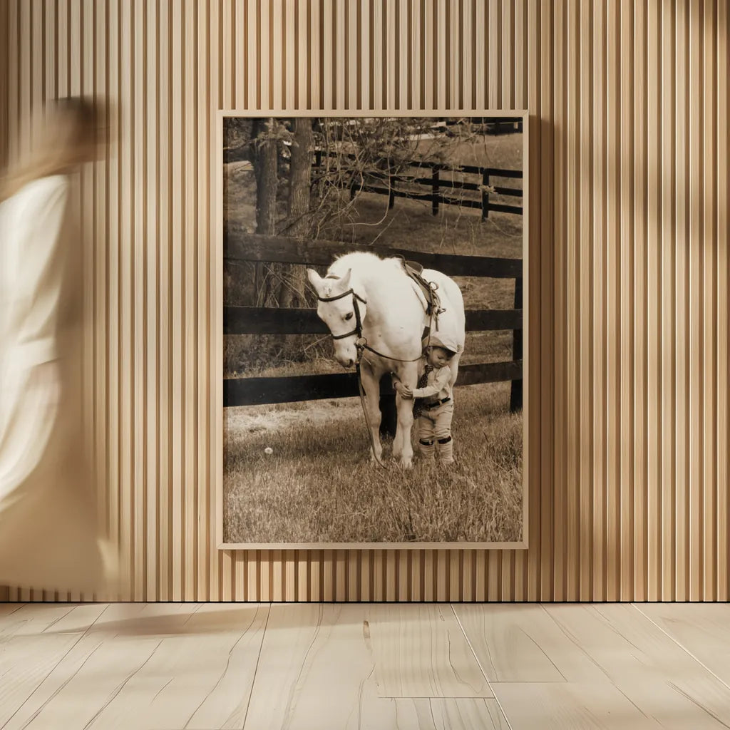 Pony Boy by Jim Dratfield. shown as over sized large wall art. Available as an archival giclee rolled canvas, fine art paper, or poster print. SKU 16972h.