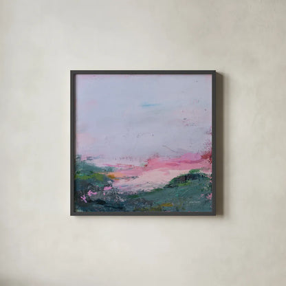 A Place I Have Never Been by Jocelyn Elizabeth. Shown in a sleek black glass frame for a contemporary gallery look. Available as an archival giclee rolled canvas, fine art paper, or poster print. SKU 100334a.