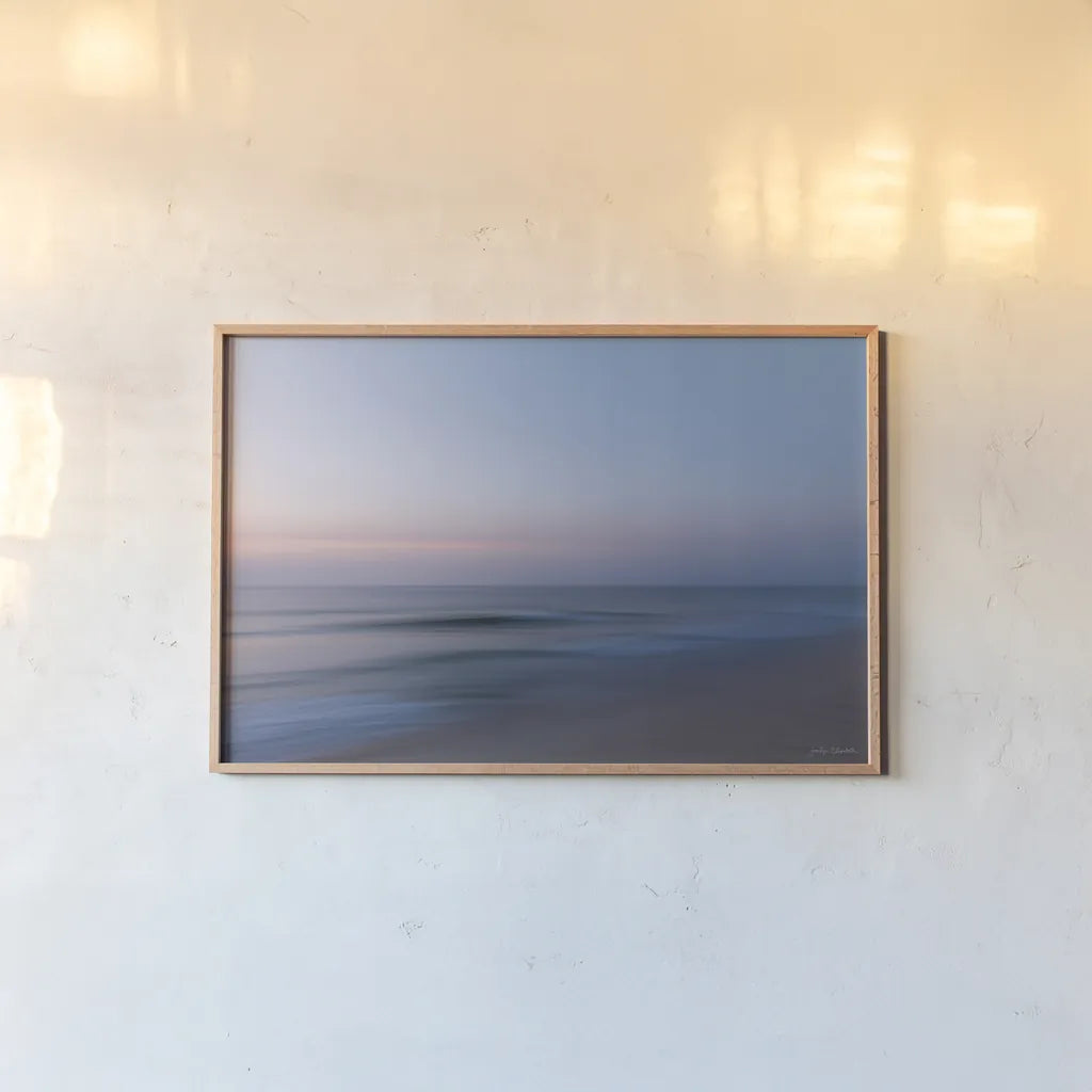 Blue Hour by Jocelyn Elizabeth. shown as a paper print in a natural frame. Available as a archival giclee rolled canvas, fine art paper, or poster print. SKU 102106i.