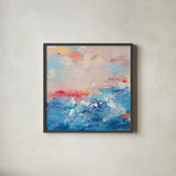 Breathe Out by Jocelyn Elizabeth. Shown in a sleek black glass frame for a contemporary gallery look. Available as an archival giclee rolled canvas, fine art paper, or poster print. SKU 94098a.