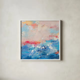 Breathe Out by Jocelyn Elizabeth. Shown in a crisp white glass frame for a clean and minimalist style. Available as an archival giclee rolled canvas, fine art paper, or poster print. SKU 94098a.