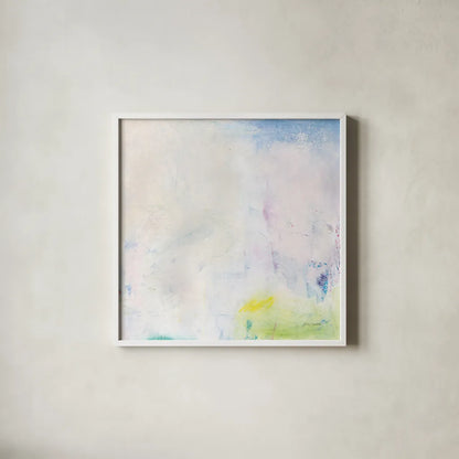 Candy Clouds I by Jocelyn Elizabeth. Shown in a crisp white glass frame for a clean and minimalist style. Available as an archival giclee rolled canvas, fine art paper, or poster print. SKU 100326a.