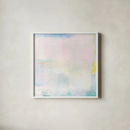 Candy Clouds II by Jocelyn Elizabeth. Shown in a crisp white glass frame for a clean and minimalist style. Available as an archival giclee rolled canvas, fine art paper, or poster print. SKU 100327a.