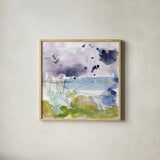 Coastal Storm I by Jocelyn Elizabeth. Shown in a natural wood glass frame for a timeless modern aesthetic. Available as an archival giclee rolled canvas, fine art paper, or poster print. SKU 101014a.