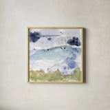 Coastal Storm II by Jocelyn Elizabeth. Shown in a natural wood glass frame for a timeless modern aesthetic. Available as an archival giclee rolled canvas, fine art paper, or poster print. SKU 101015a.