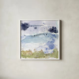 Coastal Storm II by Jocelyn Elizabeth. Shown in a crisp white glass frame for a clean and minimalist style. Available as an archival giclee rolled canvas, fine art paper, or poster print. SKU 101015a.