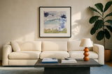 Coastal Storm II by Jocelyn Elizabeth. Displayed in a glass frame with matte in a clean modern living room. Available as an archival giclee rolled canvas, fine art paper, or poster print. SKU 101015a.