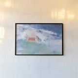 Distant Chateau Crop by Jocelyn Elizabeth. shown as a paper print in a black flame. Available as a archival giclee rolled canvas, fine art paper, or poster print. SKU 102100i.