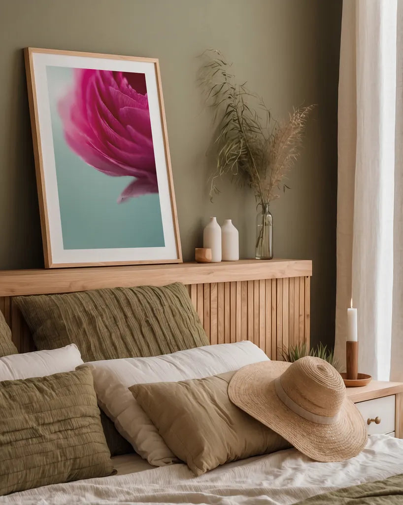 En Romance by Jocelyn Elizabeth. shown as a paper print in a natural frame. Available as a archival giclee rolled canvas, fine art paper, or poster print. SKU 94032h.