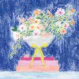 Flower Vases and Books Square by Jocelyn Elizabeth. SKU 100969a. Archival Giclee Fine art print for wall decor.