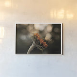 Golden Hour Sunflower by Jocelyn Elizabeth. shown as a paper print in a white frame. Available as a archival giclee rolled canvas, fine art paper, or poster print. SKU 94030i.