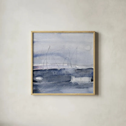 Grey Skies I by Jocelyn Elizabeth. Shown in a natural wood glass frame for a timeless modern aesthetic. Available as an archival giclee rolled canvas, fine art paper, or poster print. SKU 100330a.