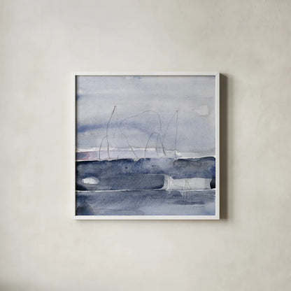 Grey Skies I by Jocelyn Elizabeth. Shown in a crisp white glass frame for a clean and minimalist style. Available as an archival giclee rolled canvas, fine art paper, or poster print. SKU 100330a.