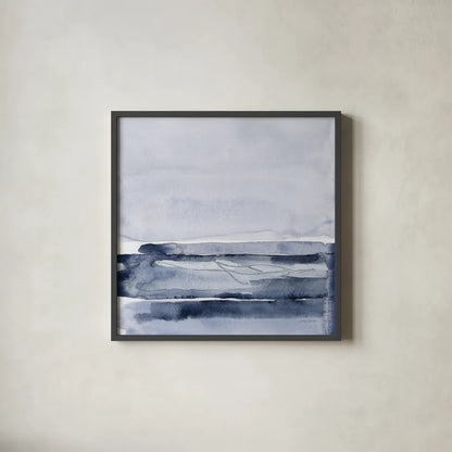 Grey Skies II by Jocelyn Elizabeth. Shown in a sleek black glass frame for a contemporary gallery look. Available as an archival giclee rolled canvas, fine art paper, or poster print. SKU 100331a.