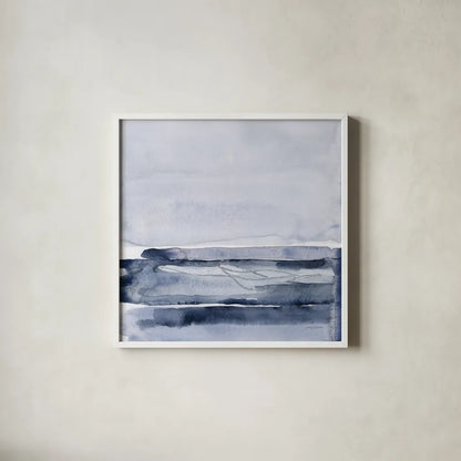 Grey Skies II by Jocelyn Elizabeth. Shown in a crisp white glass frame for a clean and minimalist style. Available as an archival giclee rolled canvas, fine art paper, or poster print. SKU 100331a.