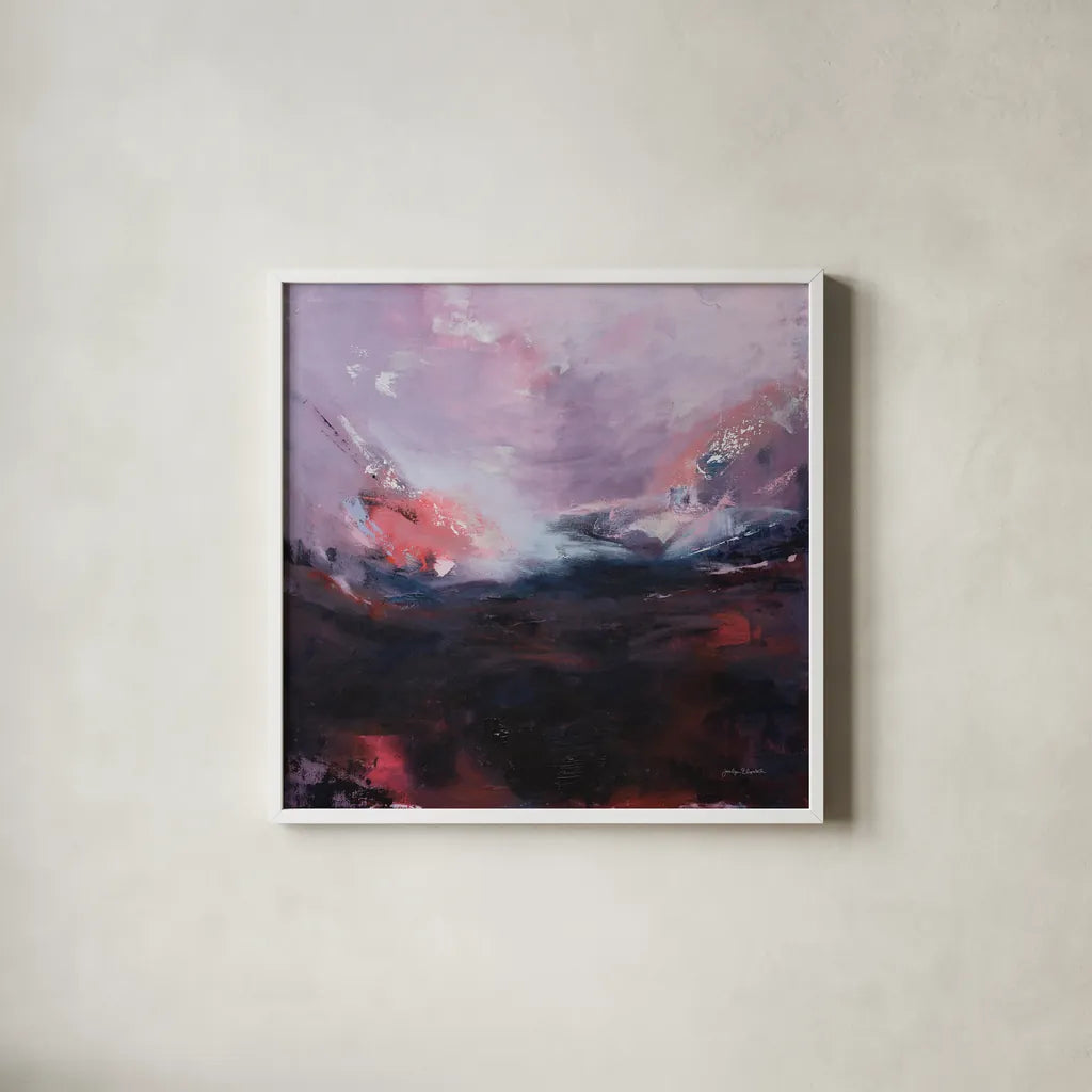 I Dont Know How to Say Goodbye by Jocelyn Elizabeth. Shown in a crisp white glass frame for a clean and minimalist style. Available as an archival giclee rolled canvas, fine art paper, or poster print. SKU 94096a.