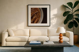 Iced Coffee by Jocelyn Elizabeth. Displayed in a glass frame with matte in a clean modern living room. Available as an archival giclee rolled canvas, fine art paper, or poster print. SKU 94036a.
