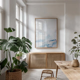 Im By Your Side II by Jocelyn Elizabeth. shown as a print in a natural wood frame in a dining room. Available as a archival giclee rolled canvas, fine art paper, or poster print. SKU 96056h.