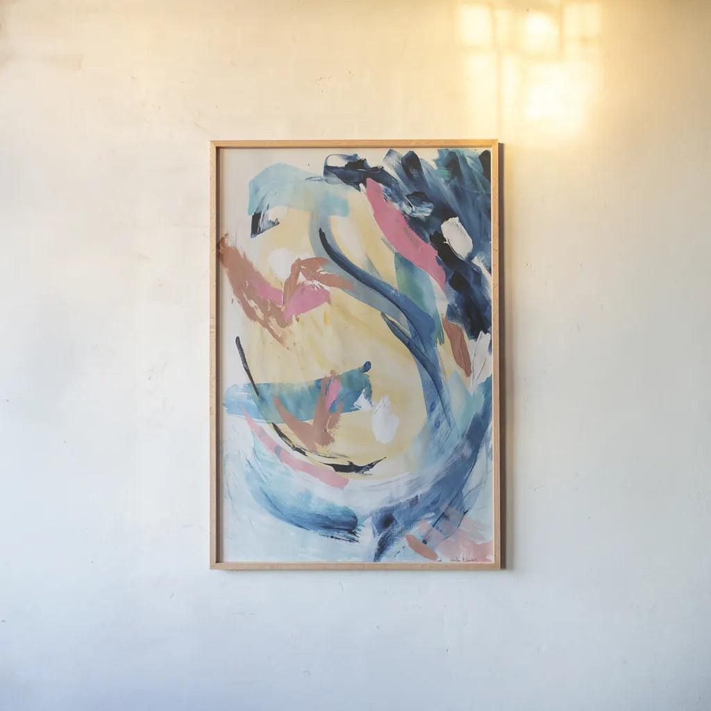Impression by Jocelyn Elizabeth. shown as a paper print in a natural frame. Available as a archival giclee rolled canvas, fine art paper, or poster print. SKU 100335h.