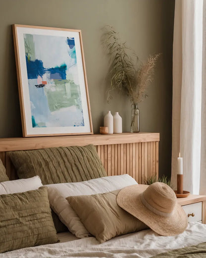 In Its Own Time by Jocelyn Elizabeth. shown as a paper print in a natural frame. Available as a archival giclee rolled canvas, fine art paper, or poster print. SKU 100072h.