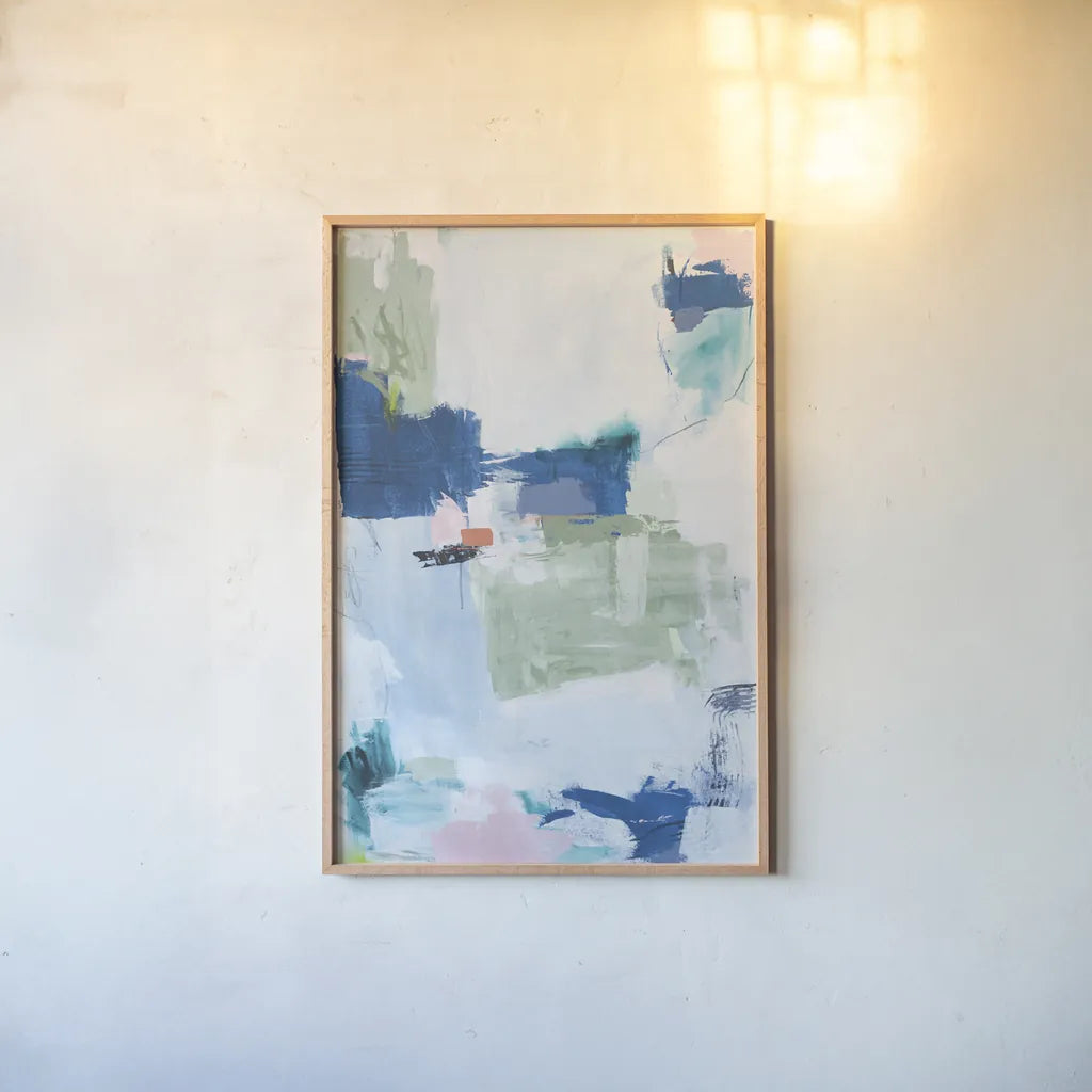 In Its Own Time by Jocelyn Elizabeth. shown as a paper print in a natural frame. Available as a archival giclee rolled canvas, fine art paper, or poster print. SKU 100072h.