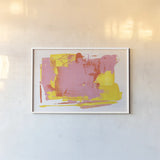 Lemonade Burst by Jocelyn Elizabeth. shown as a paper print in a white frame. Available as a archival giclee rolled canvas, fine art paper, or poster print. SKU 95423i.