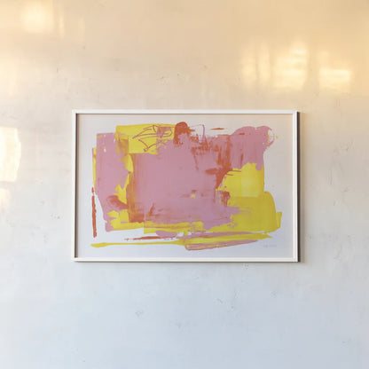 Lemonade Burst by Jocelyn Elizabeth. shown as a paper print in a white frame. Available as a archival giclee rolled canvas, fine art paper, or poster print. SKU 95423i.