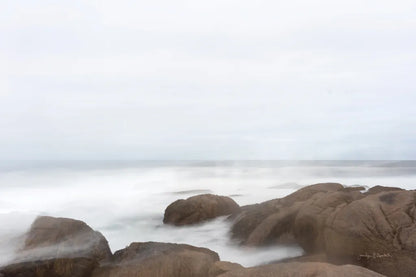 Misty Shore on the Rocks by Jocelyn Elizabeth. SKU 100324i. Archival Giclee Fine art print for wall decor.