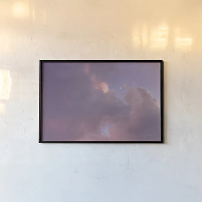 Moonset by Jocelyn Elizabeth. shown as a paper print in a black flame. Available as a archival giclee rolled canvas, fine art paper, or poster print. SKU 94041i.