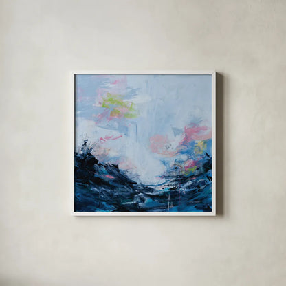 My Body Moves by Jocelyn Elizabeth. Shown in a crisp white glass frame for a clean and minimalist style. Available as an archival giclee rolled canvas, fine art paper, or poster print. SKU 101021a.