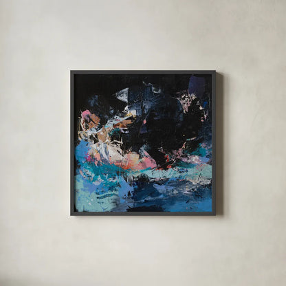 Night Swim by Jocelyn Elizabeth. Shown in a sleek black glass frame for a contemporary gallery look. Available as an archival giclee rolled canvas, fine art paper, or poster print. SKU 94752a.