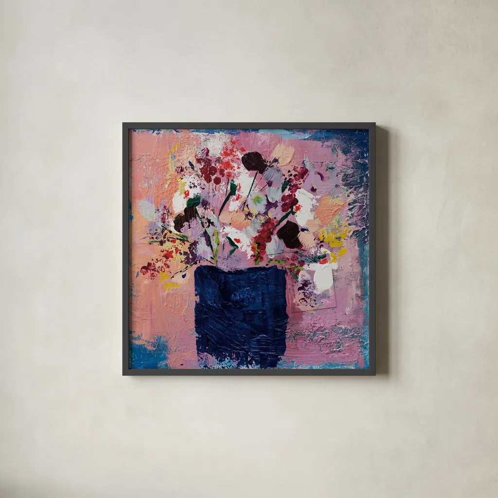 Peace by Jocelyn Elizabeth. Shown in a sleek black glass frame for a contemporary gallery look. Available as an archival giclee rolled canvas, fine art paper, or poster print. SKU 94659a.