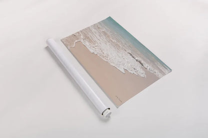 Pink Sand Shoreline by Jocelyn Elizabeth. shown as a rolled paper print. Available as archival giclee rolled canvas, fine art paper, or poster print. SKU 100325i.