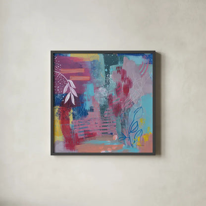 Play Board by Jocelyn Elizabeth. Shown in a sleek black glass frame for a contemporary gallery look. Available as an archival giclee rolled canvas, fine art paper, or poster print. SKU 94115a.