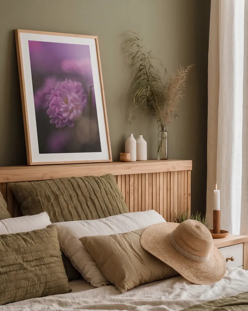 Purple Haze by Jocelyn Elizabeth. shown as a paper print in a natural frame. Available as a archival giclee rolled canvas, fine art paper, or poster print. SKU 94031h.