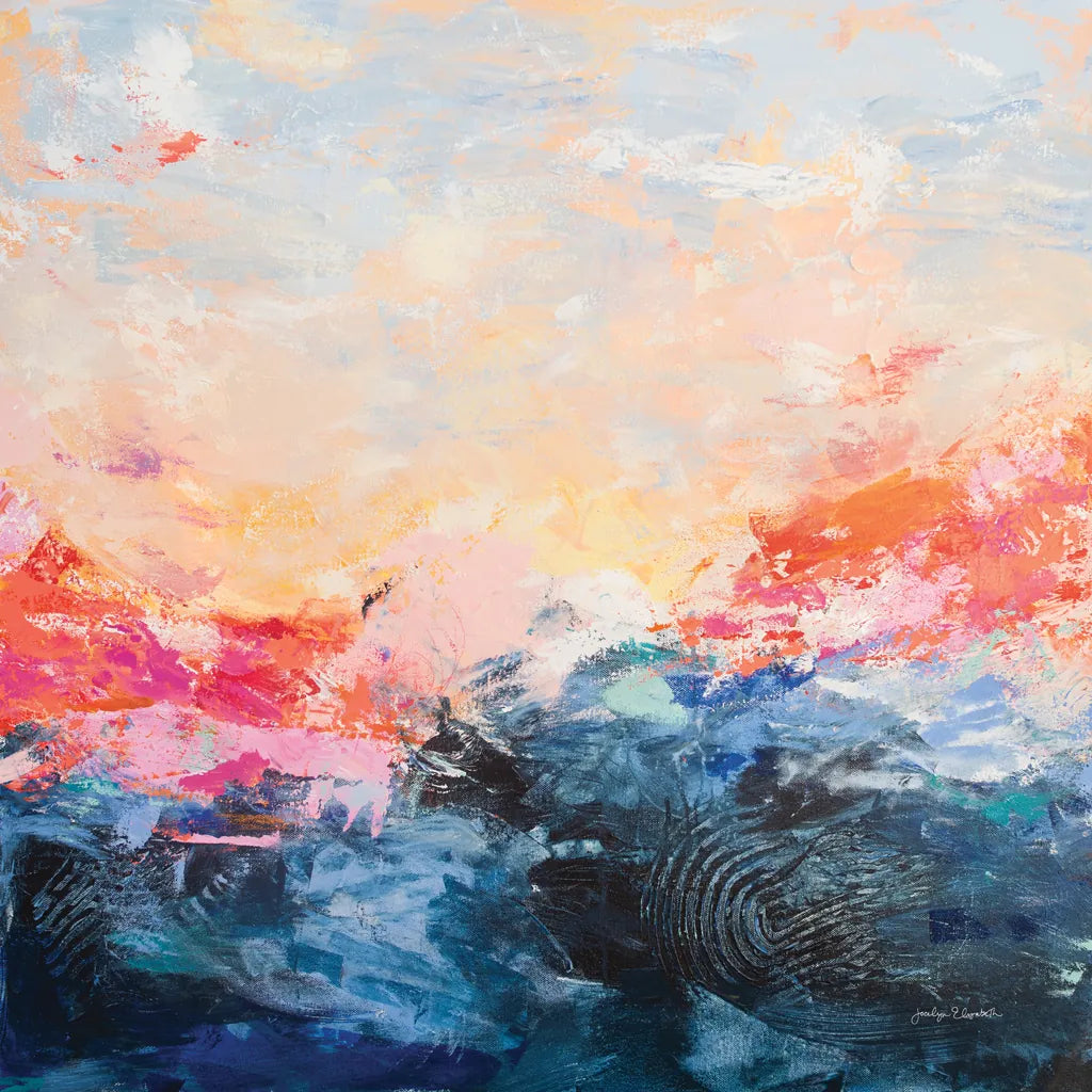 Red Sky at Morning by Jocelyn Elizabeth. SKU 94119a. Archival Giclee Fine art print for wall decor.