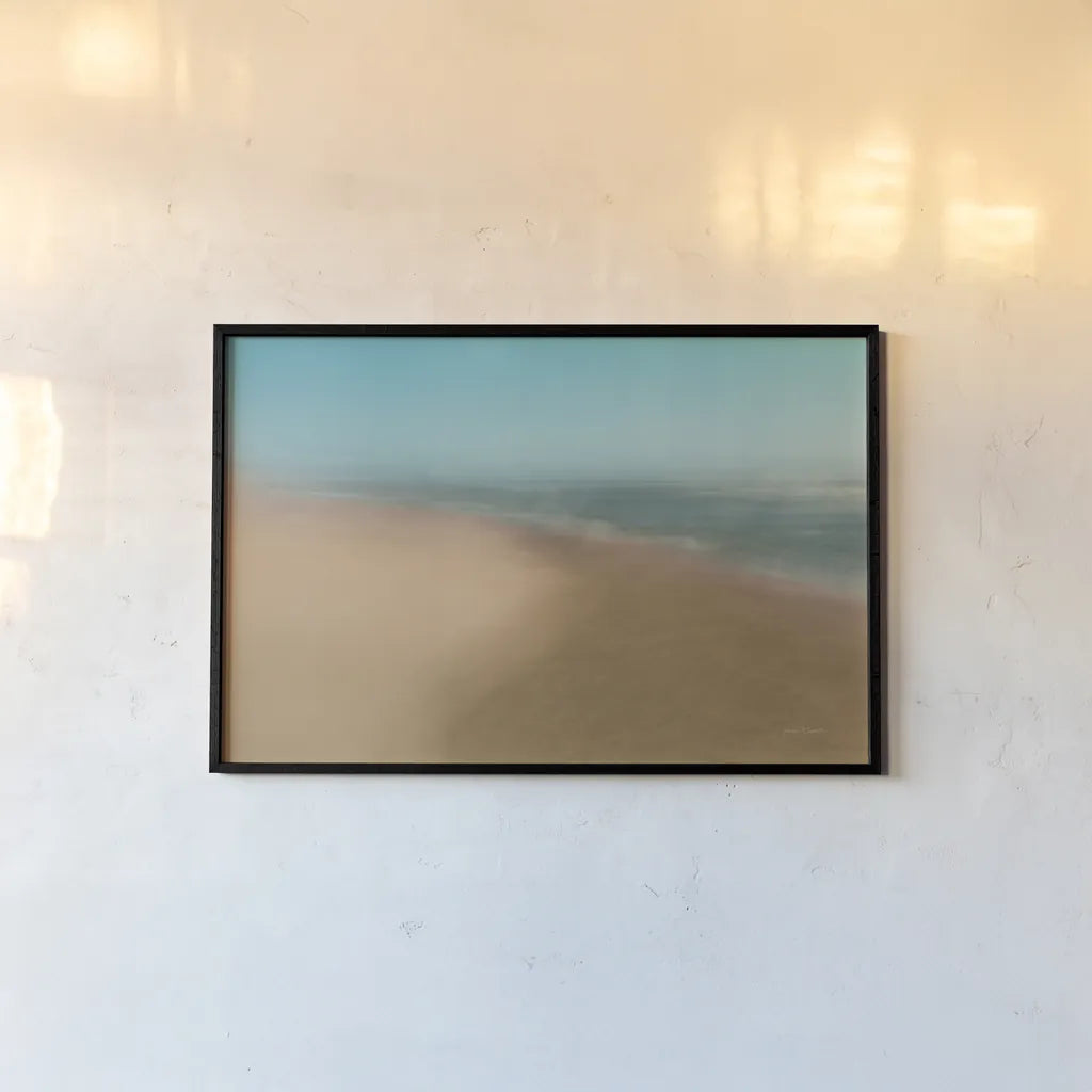 Sand and Surf by Jocelyn Elizabeth. shown as a paper print in a black flame. Available as a archival giclee rolled canvas, fine art paper, or poster print. SKU 94039i.