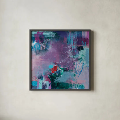 Somewhere by Jocelyn Elizabeth. Shown in a sleek black glass frame for a contemporary gallery look. Available as an archival giclee rolled canvas, fine art paper, or poster print. SKU 94753a.