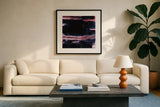 Soul Searching II by Jocelyn Elizabeth. Displayed in a glass frame with matte in a clean modern living room. Available as an archival giclee rolled canvas, fine art paper, or poster print. SKU 102104a.