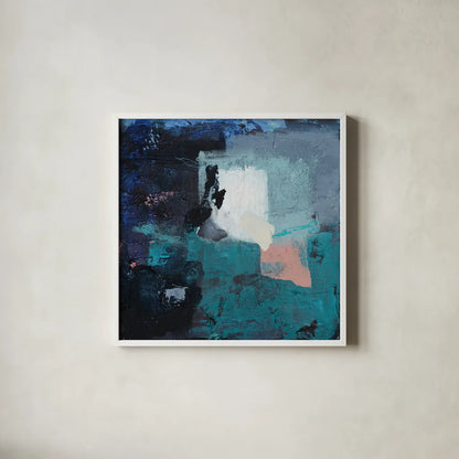 Suddenly Dreaming Again by Jocelyn Elizabeth. Shown in a crisp white glass frame for a clean and minimalist style. Available as an archival giclee rolled canvas, fine art paper, or poster print. SKU 94754a.