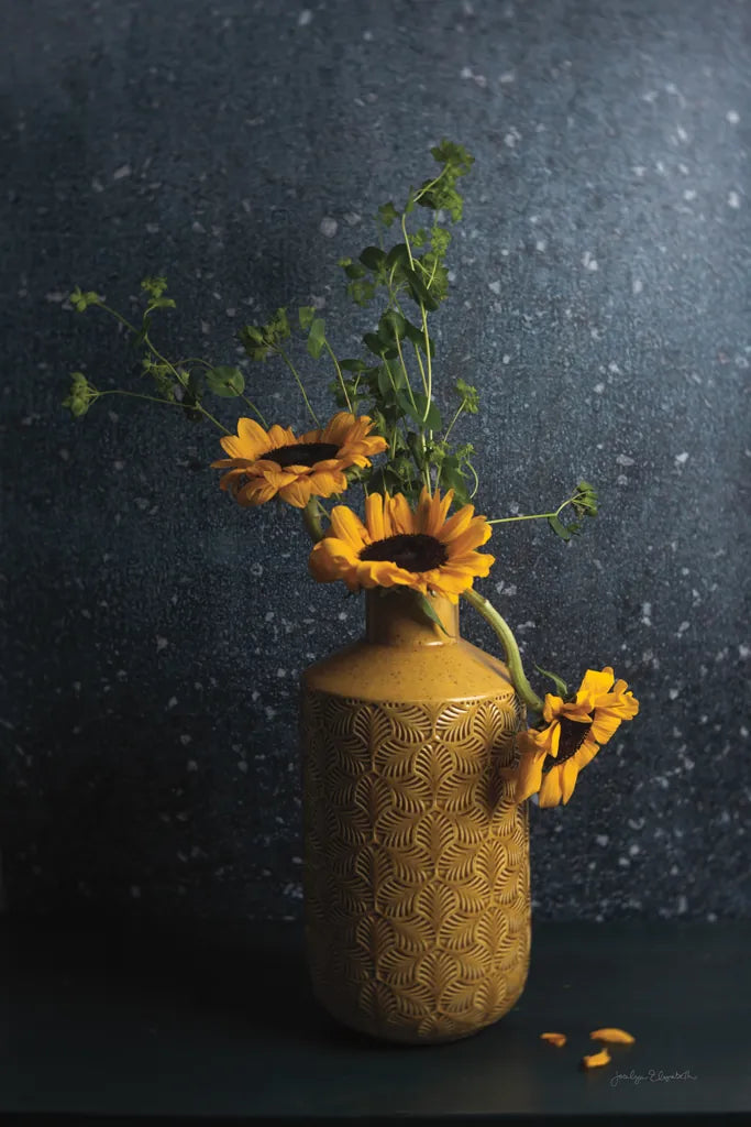 Sunflower Still Life by Jocelyn Elizabeth. SKU 94035h. Archival Giclee Fine art print for wall decor.