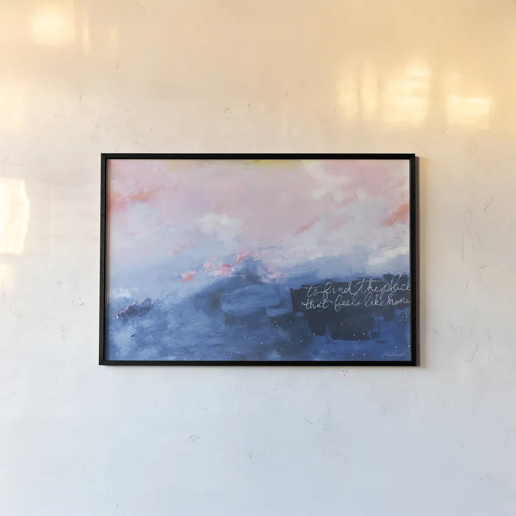 To Find the Place by Jocelyn Elizabeth. shown as a paper print in a black flame. Available as a archival giclee rolled canvas, fine art paper, or poster print. SKU 101018i.