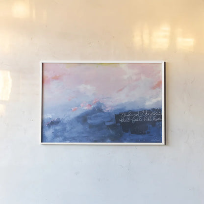 To Find the Place by Jocelyn Elizabeth. shown as a paper print in a white frame. Available as a archival giclee rolled canvas, fine art paper, or poster print. SKU 101018i.